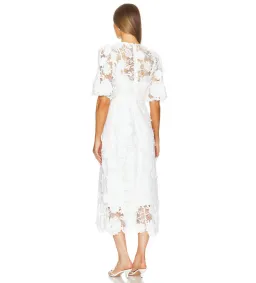 Zimmermann The Halliday Lace Flower Dress In Ivory Size 2/ Au12  for rent on The Volte - image 2