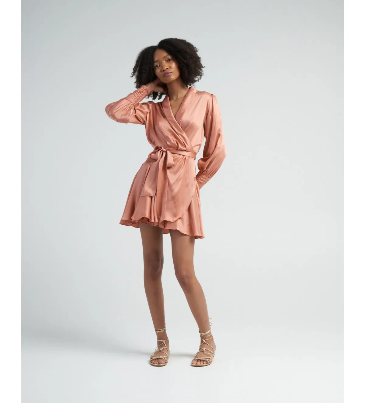 Zimmermann The Silk Wrap Mini Dress in Blush Size 0/Au 8  - Image 1