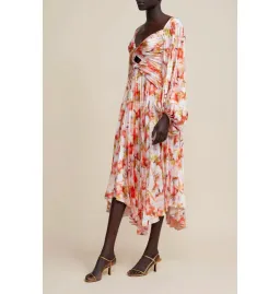 Acler Aurora Midi Dress Rouge Medley Print Size AU 10 for rent on The Volte - image 5
