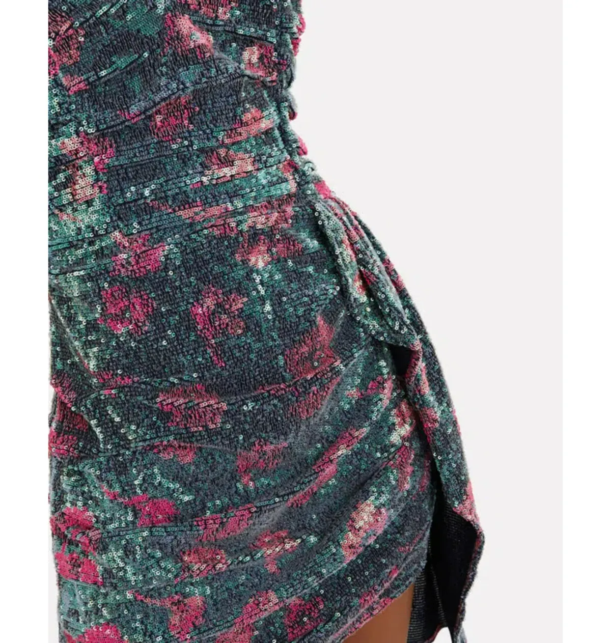 For Love and Lemons Pauline Cosmo Sequin Mini Dress Green Floral Size 8 - Image 3