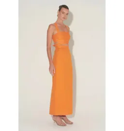 Hansen and Gretel Pepe Cutout Top and Marielle Maxi Skirt Tangerine Size AU 6 for rent on The Volte - image 1