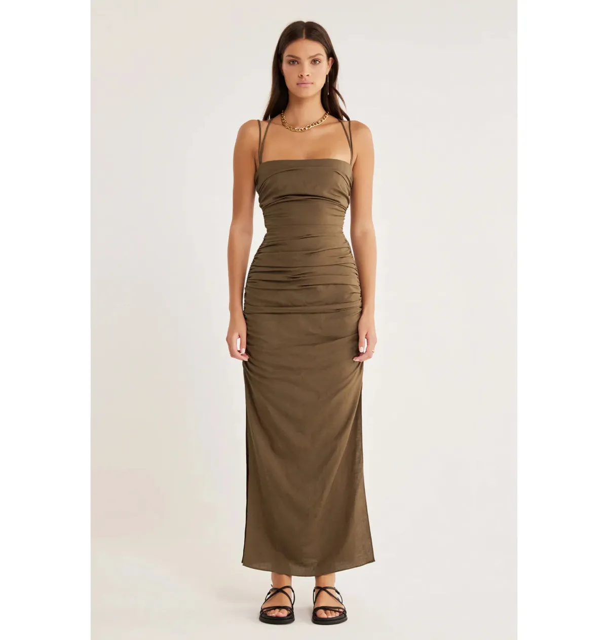 Rumer the Label Mecca Midi Dress in Mocha Size Small / AU 8 - Image 1