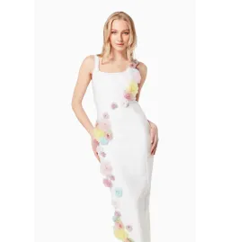 Elliatt Motif 3D Floral Dress in White Size AU 8 for rent on The Volte - image 2