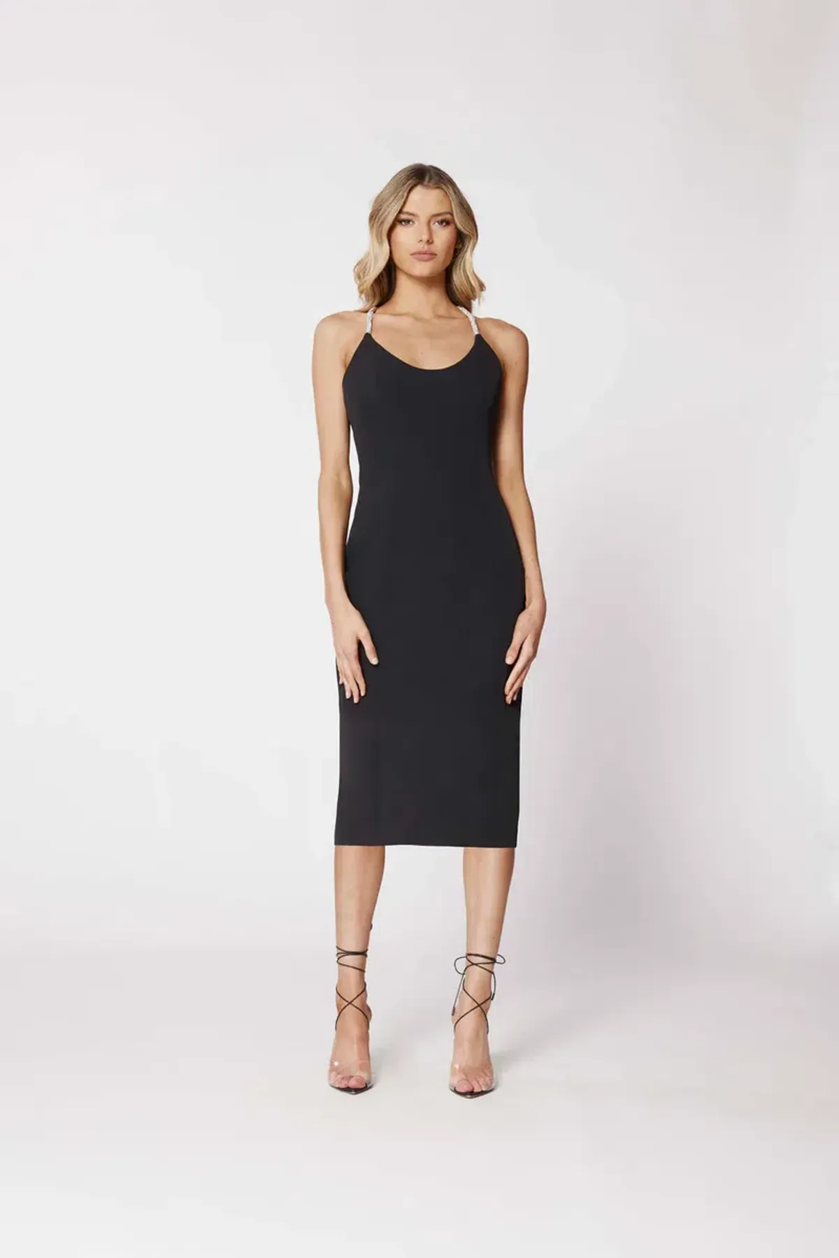 Bianca & Bridgett Diamante Kohl Midi Dress in Black Size AU 8 - Image 3
