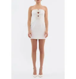 Rebecca Vallance Alicia Strapless Mini Dress White Size AU 8 for rent on The Volte - image 1