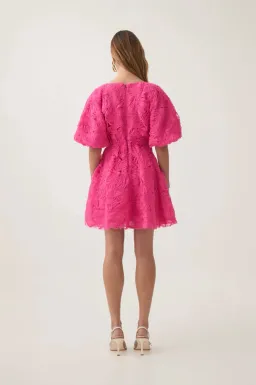 Aje Florential Mini Swing Dress Azalea Pink Size AU 8  for rent on The Volte - image 2