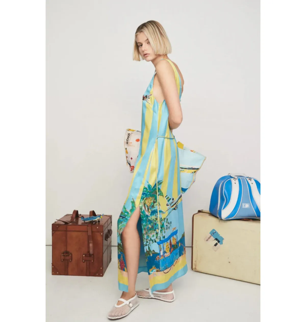 Alemais All Aboard Sleeveless Midi Dress Multi Size AU 10 - Image 2