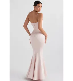 House Of CB Violette  Satin Fishtail Gown Blush Size M for rent on The Volte - image 3