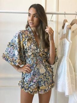 Alice McCall Choose Me Romper Blue Floral Size 8 for rent on The Volte - image 1