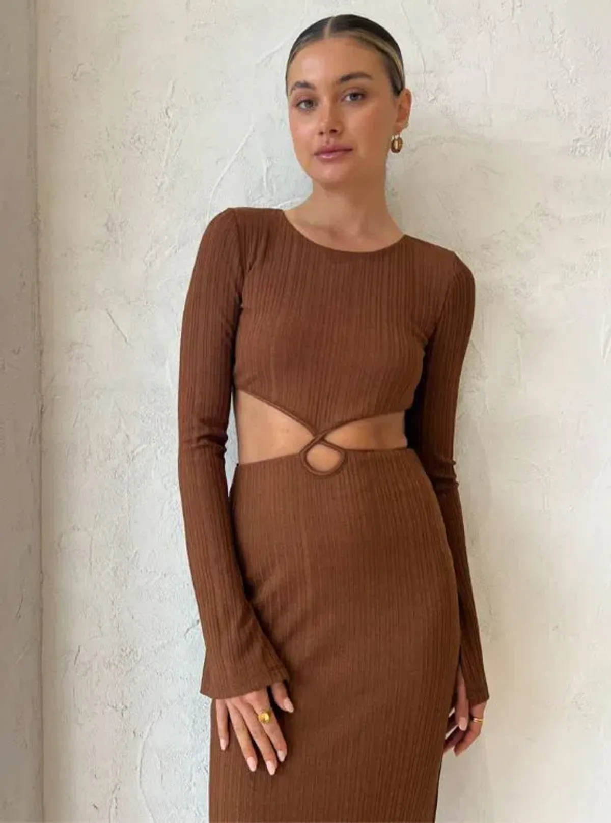 Rumer the Label Oasis LS Midi in Chocolate Size S / AU 8 - Image 3