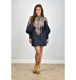 Zimmermann Natura Tunic Dress in Navy Paisley Size 3 / AU 14 for rent on The Volte - image 1