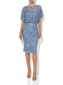 Montique Alinda Hand Beaded Dress Sky Blue Size AU 8 for rent on The Volte - image 1
