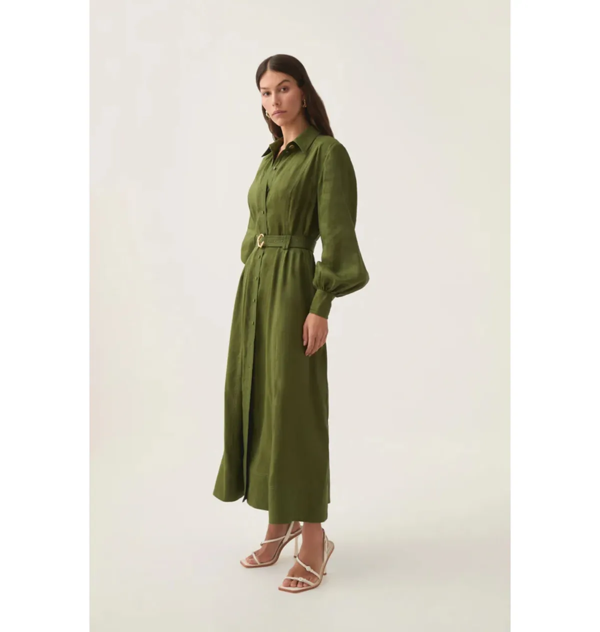 Aje Enchanter Scarf Midi Dress in Fern Green Size AU 12 - Image 4