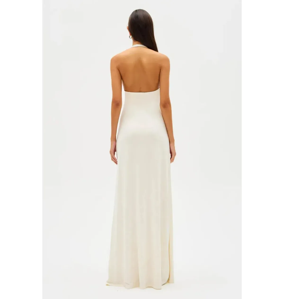 MISHA Jennifer Cupro Maxi Dress Ivory Size 6/XS - Image 2