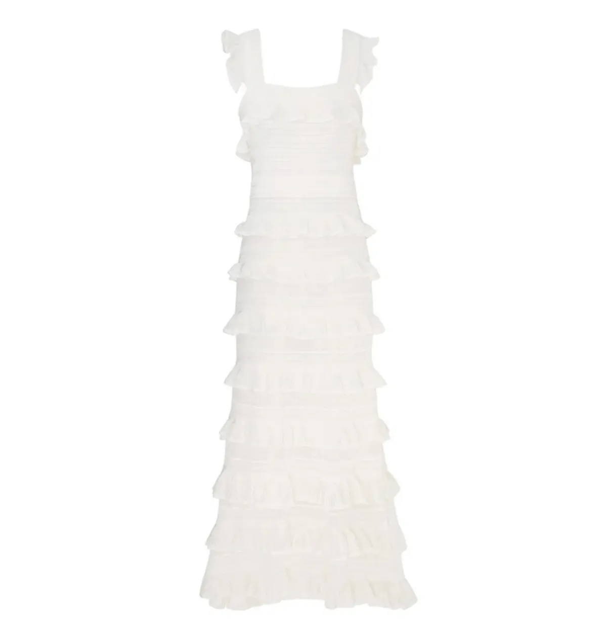 Zimmermann Natura Ruffle Dress in Parchment Size 0 / AU 8 - Image 4
