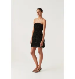 Aje Gazer Rosette Dress Black Size AU 8 for rent on The Volte - image 3