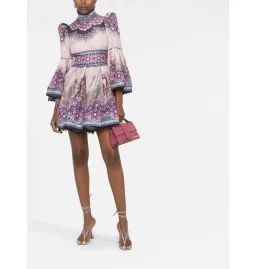 Zimmermann Celestial Bell Sleeve Mini Dress Gemini Zodiac Print Size 3 / AU 14 for rent on The Volte - image 1