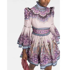Zimmermann Celestial Bell Sleeve Mini Dress Gemini Zodiac Print Size 3 / AU 14 for rent on The Volte - image 2