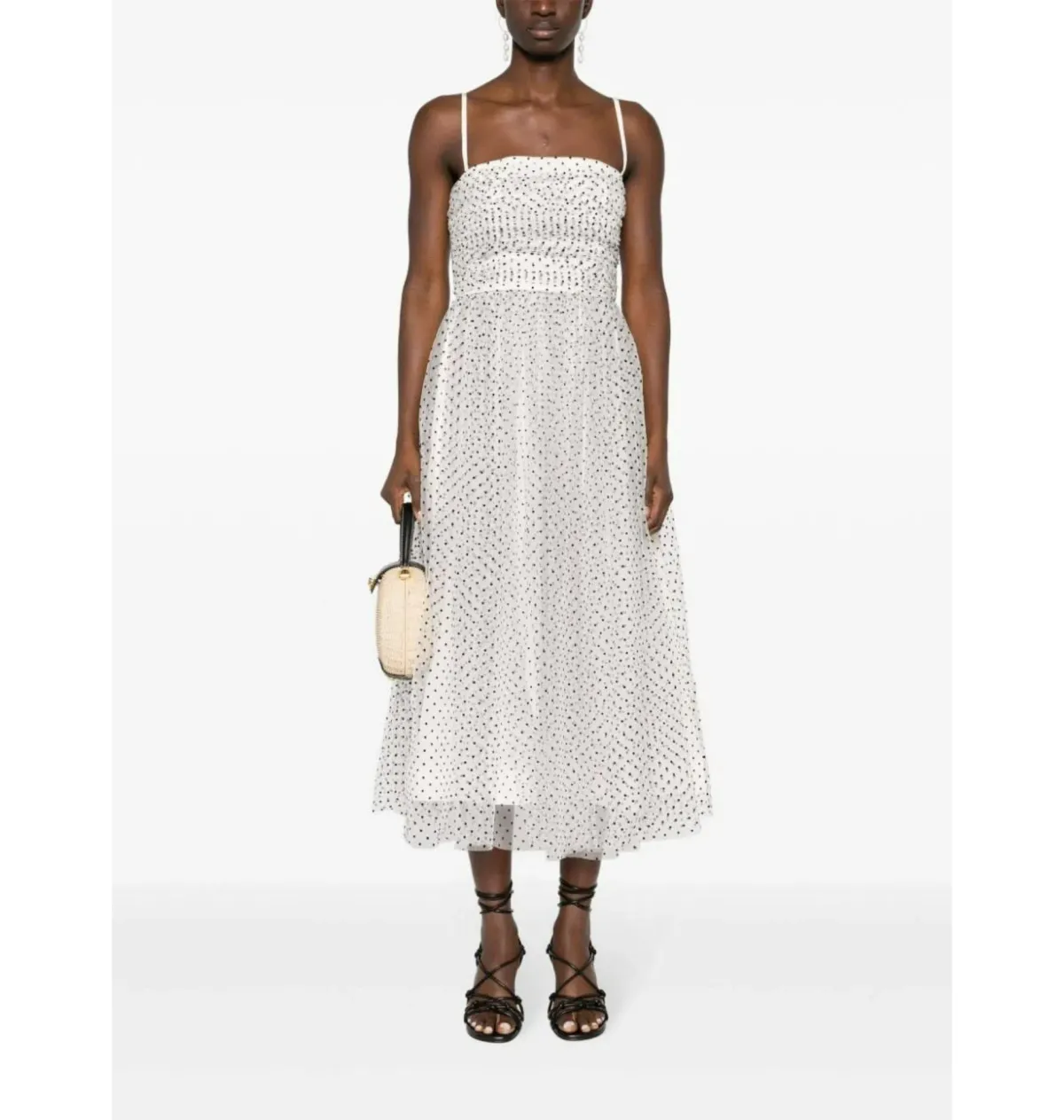 Zimmermann Tulle Midi Dress White/Black Dot Size 1 / AU 10 - Image 1