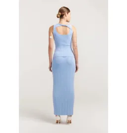 Henne Romee Rib Knit Top Size 6 and Knit Skirt Size 8 Cloud Blue for rent on The Volte - image 4