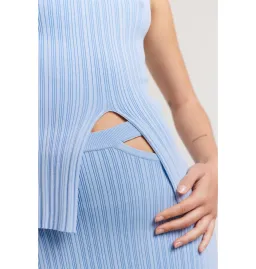 Henne Romee Rib Knit Top Size 6 and Knit Skirt Size 8 Cloud Blue for rent on The Volte - image 3