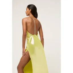 Michael Lo Sordo Nicole Drape Crystalline Dress Yellow Size 8  for rent on The Volte - image 4