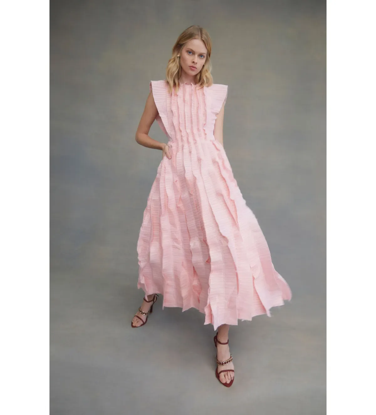 Aje Hybrid Midi Dress Pink Size 8 - Image 1