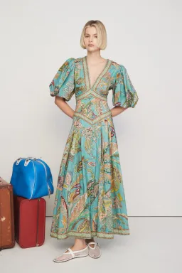 Alemais Franca Midi Dress Print Size AU 10  for rent on The Volte - image 1
