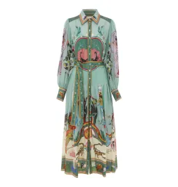 Alemais Evergreen Shirtdress Green Print Size AU 6 for rent on The Volte - image 4