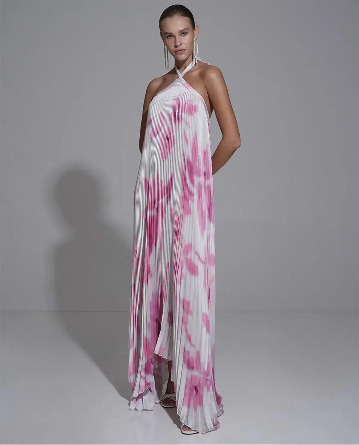 L'Idee Deesse Gown Jardin Pink Floral Print Size 12 - Image 1
