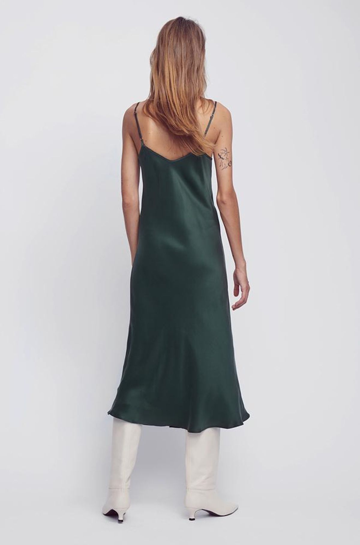 Silk Laundry 90s Silk Slip Dress Green Size 6 - Image 3