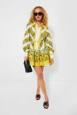 Alemais Gisela Mini Dress Yellow Floral Size 4 AU / 0 US for rent on The Volte - image 5