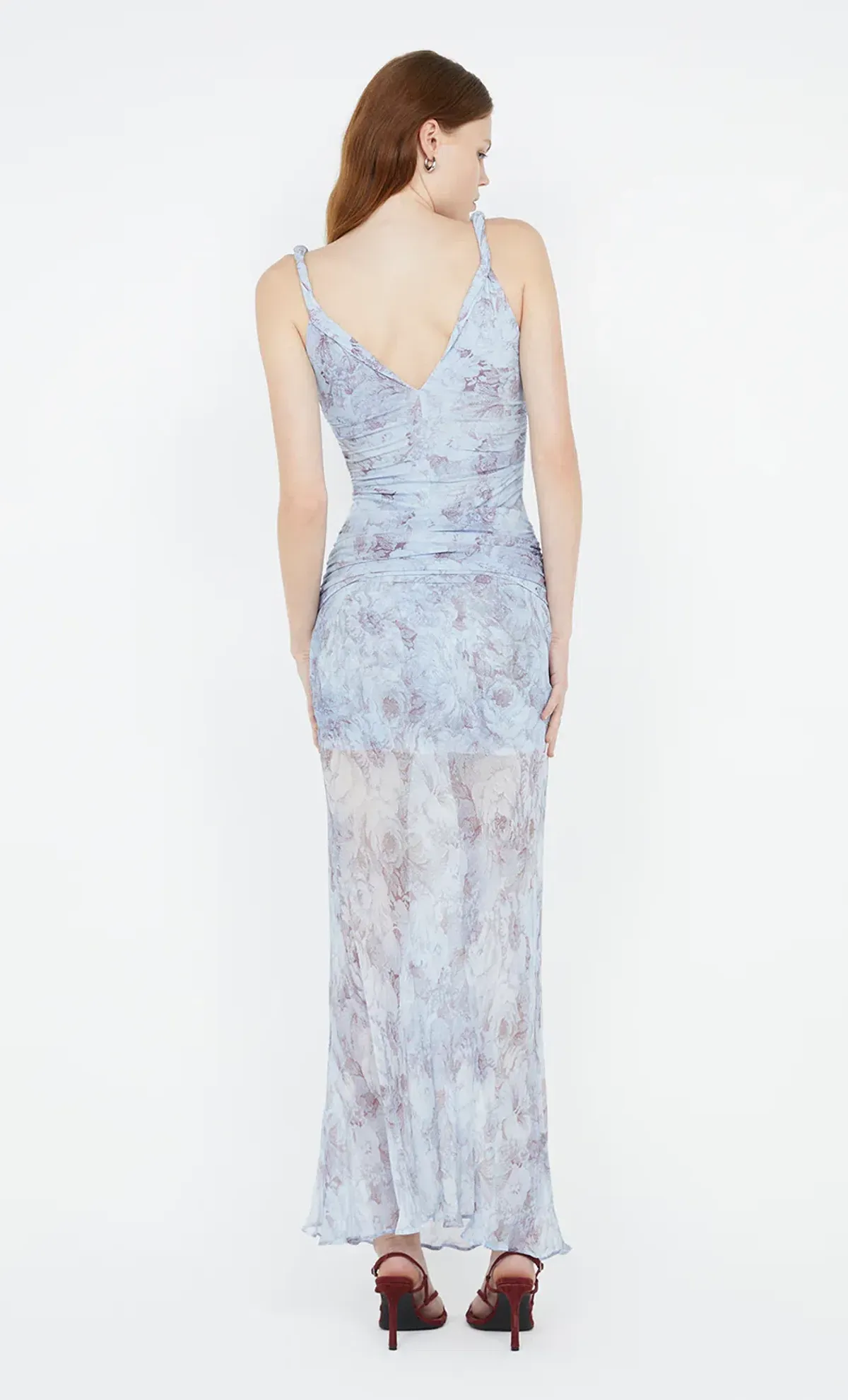 Bec & Bridge Danica V Neck Maxi Dress Chambray Rose Blue Size 10 - Image 9