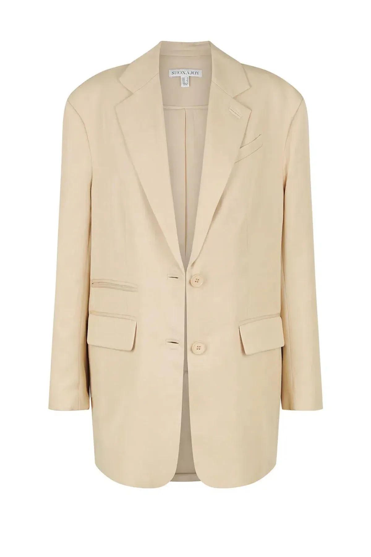 Shona Joy Sara Oversized Tailored Blazer Sand Size 8 - Image 3