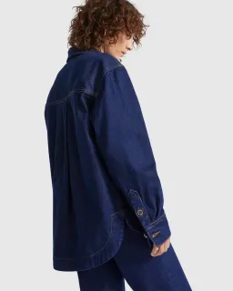 Seed Heritage Denim Classic Shirt Size 6 & Pocket High Waisted Jeans Size 10 Set Neptune Wash for rent on The Volte - image 4