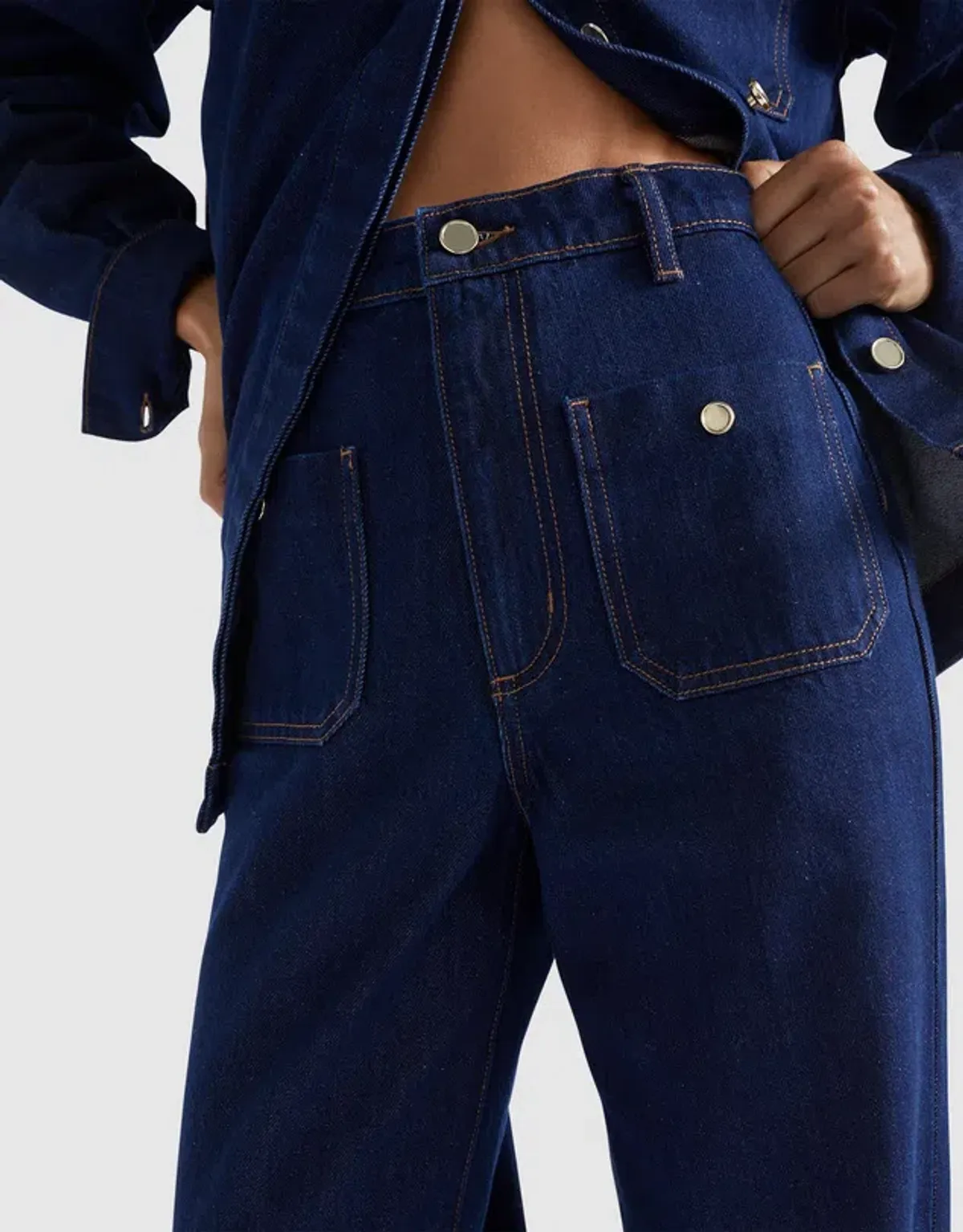 Seed Heritage Denim Classic Shirt Size 6 & Pocket High Waisted Jeans Size 10 Set Neptune Wash - Image 6