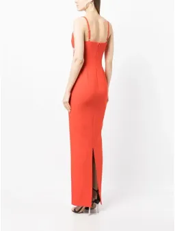 Rachel Gilbert Loren Midi Dress Red Orange Size 6 for rent on The Volte - image 2