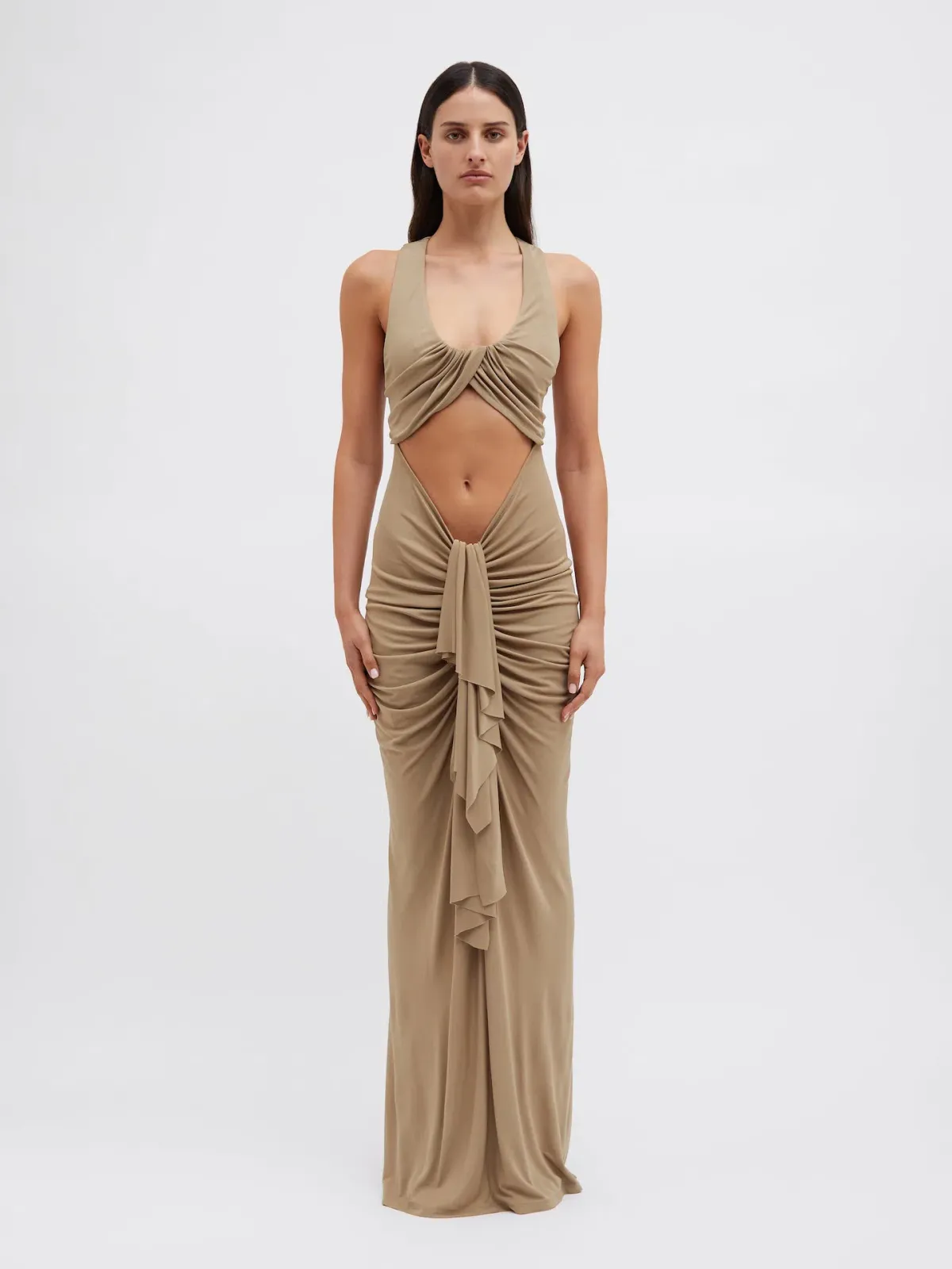 Christopher Esber Vivenda Drape Front Dress Incense Size 8 - Image 1