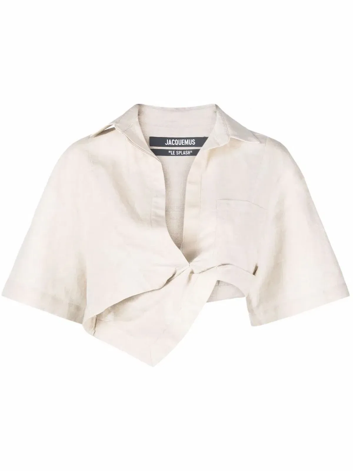 Jacquemus La Chemise Capri Cropped Shirt Beige Size 6 - Image 3