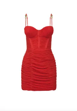 Manning Cartell Double time Pleat Mini Dress Red Size 8  for rent on The Volte - image 4