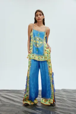Alemais Linda Top and Pants Set Cobalt Floral Size 6 for rent on The Volte - image 1