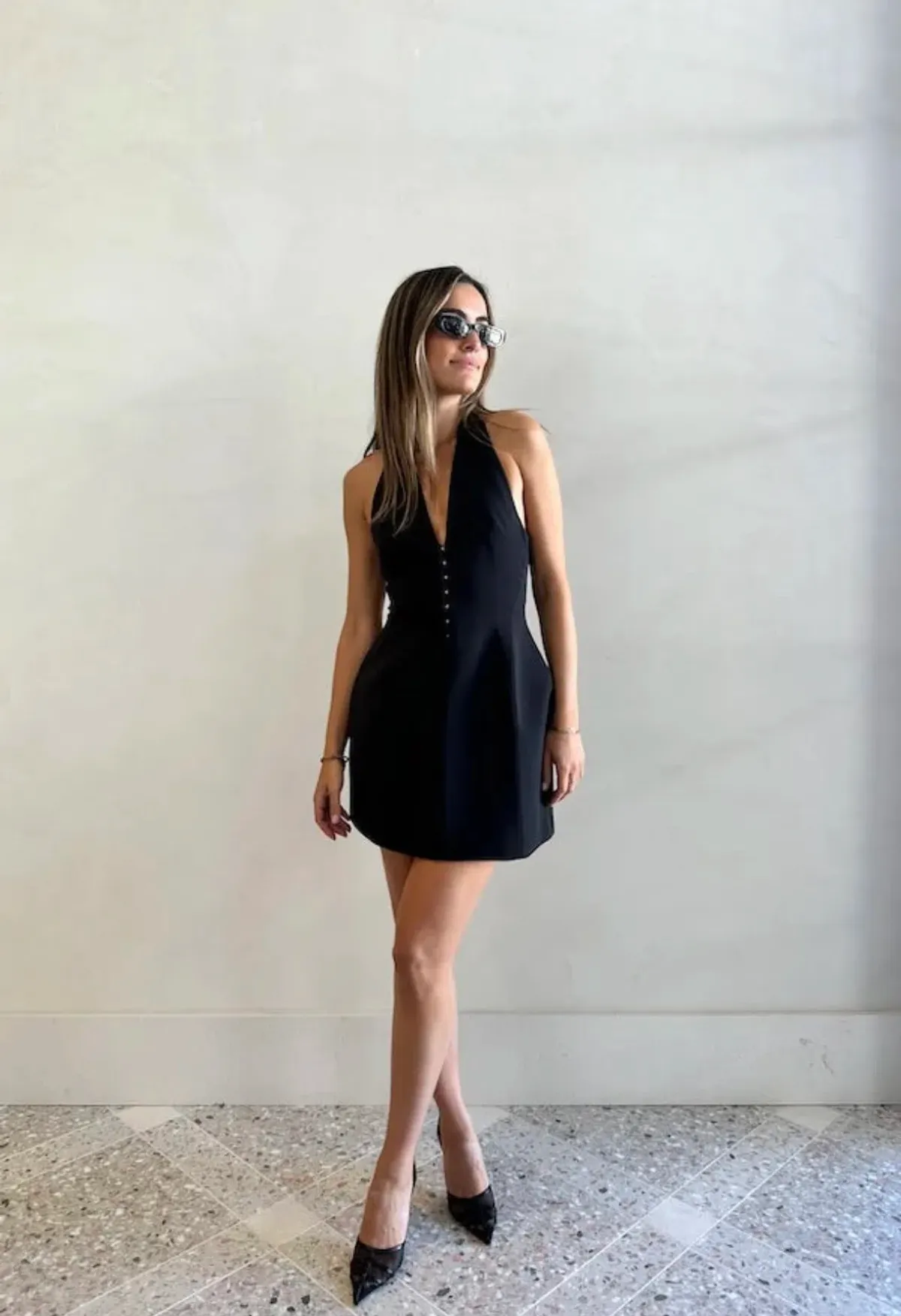 Camilla and Marc Petra Halterneck Mini Dress Black Size 8 - Image 3