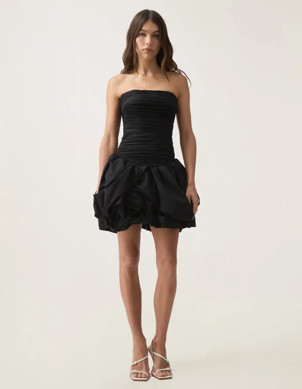 Aje Violette Bubble Hem Mini Dress Black Size 6 - Image 3