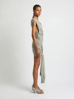 Christopher Esber Crystal Cluster Micro Dress Grey Size AU 6 for rent on The Volte - image 3