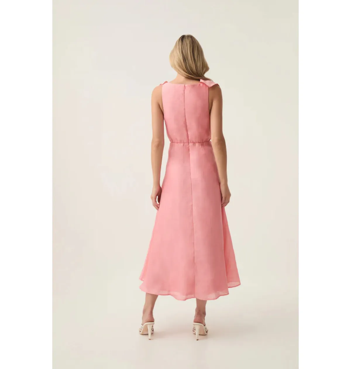 Aje Genesis Midi Dress Washed Coral Size AU 10 - Image 3