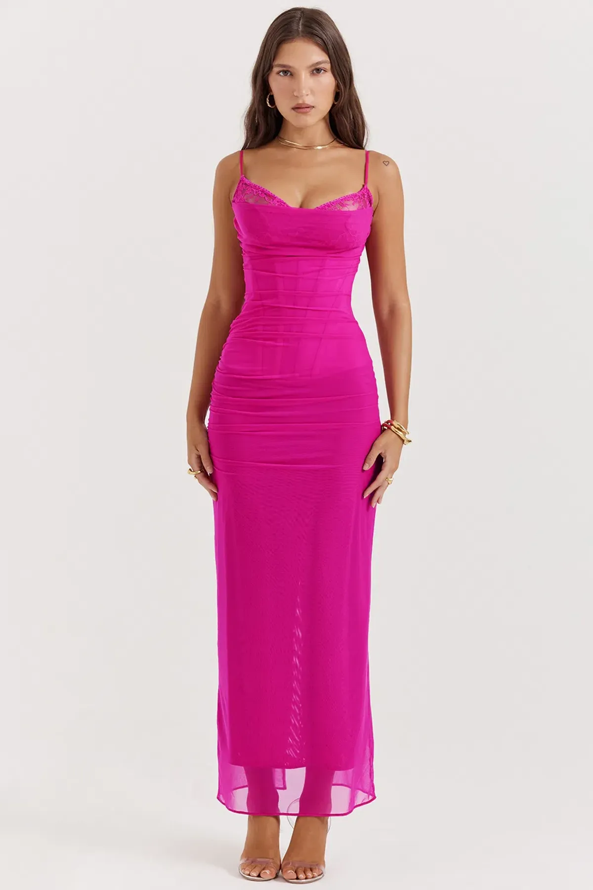 House of CB Nalini Maxi Dress Fuchsia Size XS Regular Cup - Image 1