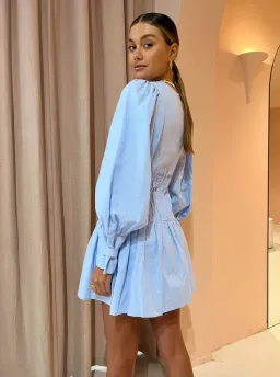 By Nicola Cher V Neck Mini in Arctic Blue Size  10  for rent on The Volte - image 3