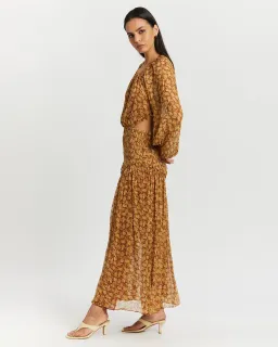 Shona Joy sunset Cut-Out Dress in Turmeric Size 8 for rent on The Volte - image 3