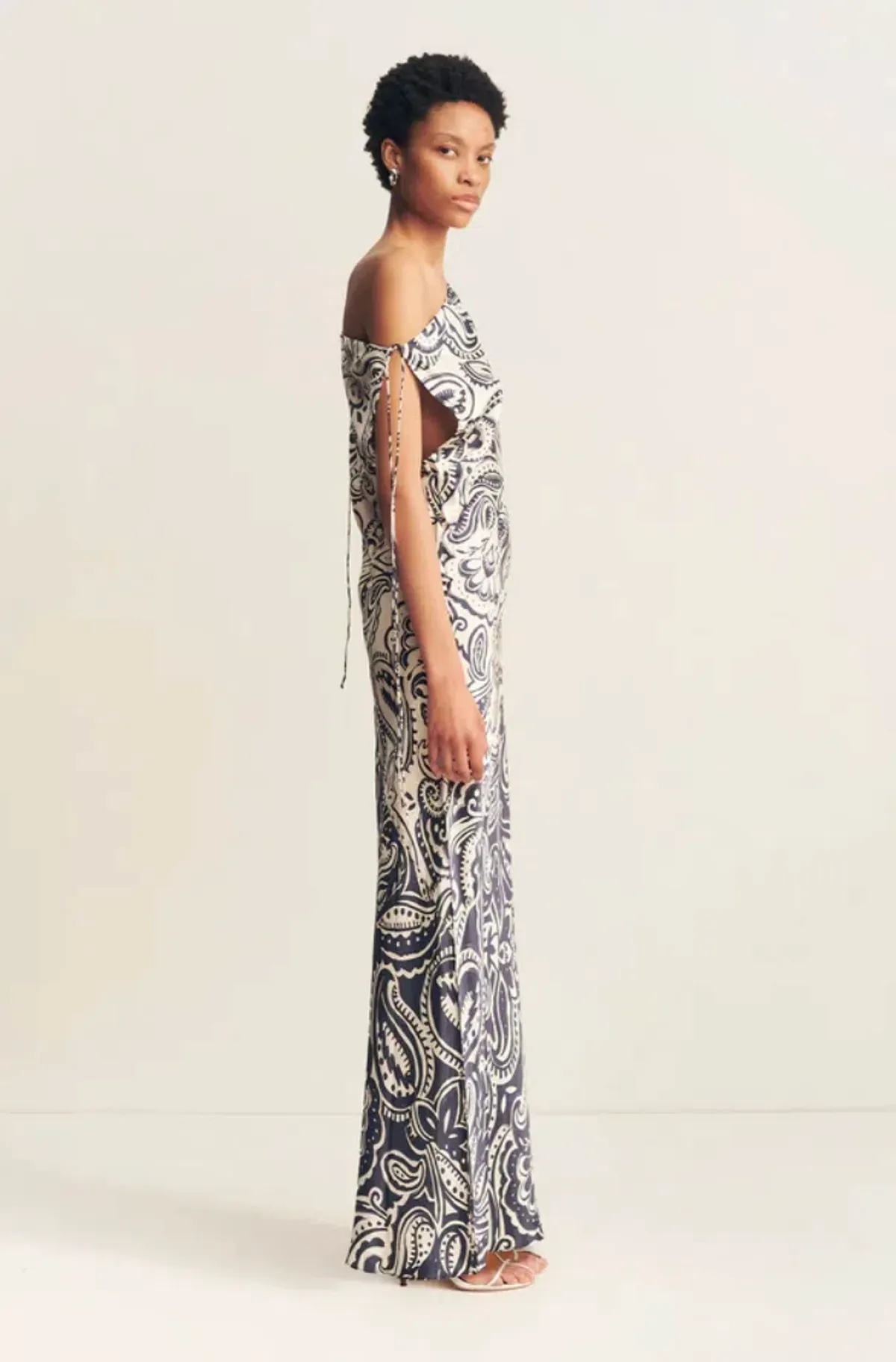 Shona Joy Anthea Silk Tie Maxi Dress Print Size 14 - Image 5
