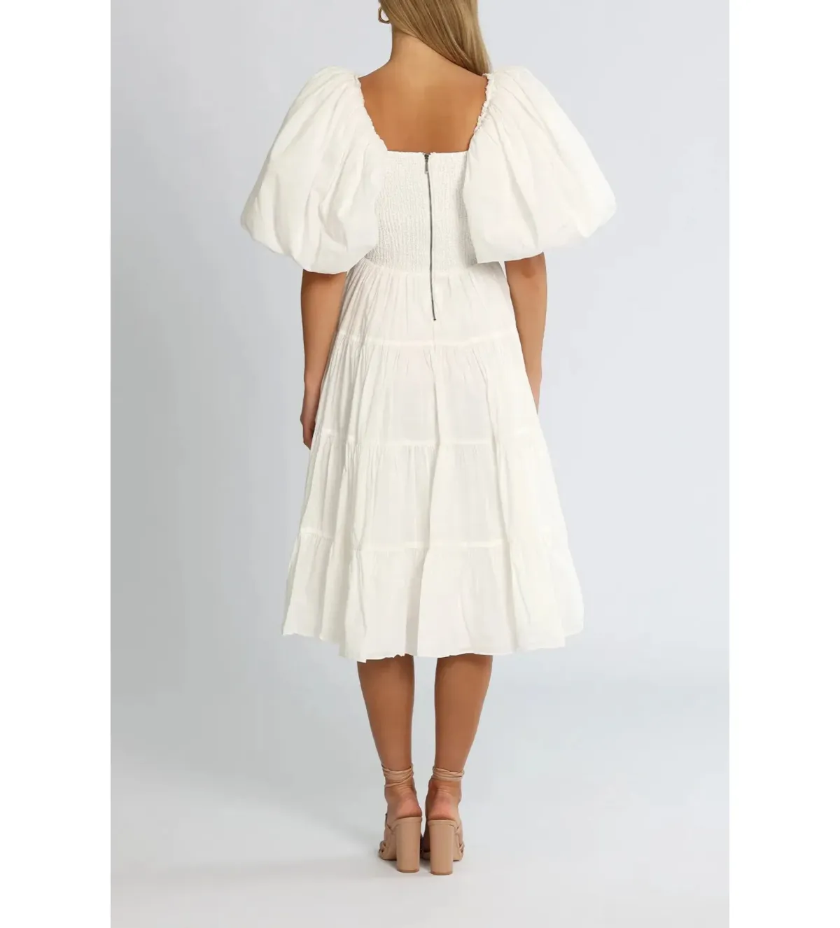 Aje Cherished Midi Dress Cream Size 8 - Image 2